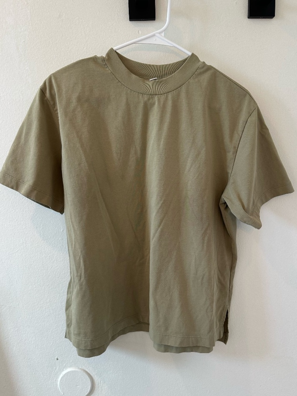 Olive Green Simple Uniqlo T-Shirt
